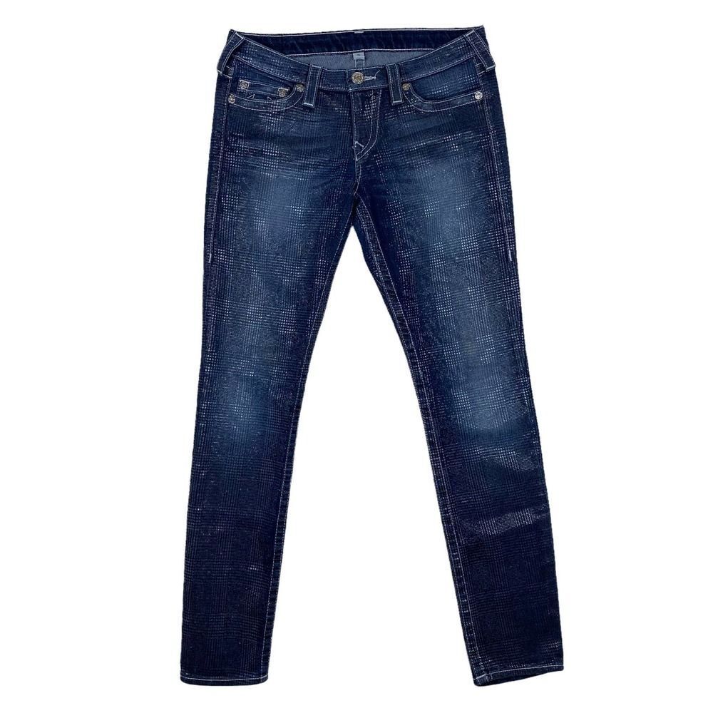 True Religion Jeans Womens 30 Blue Skinny Stretch Low Rise Designer Denim